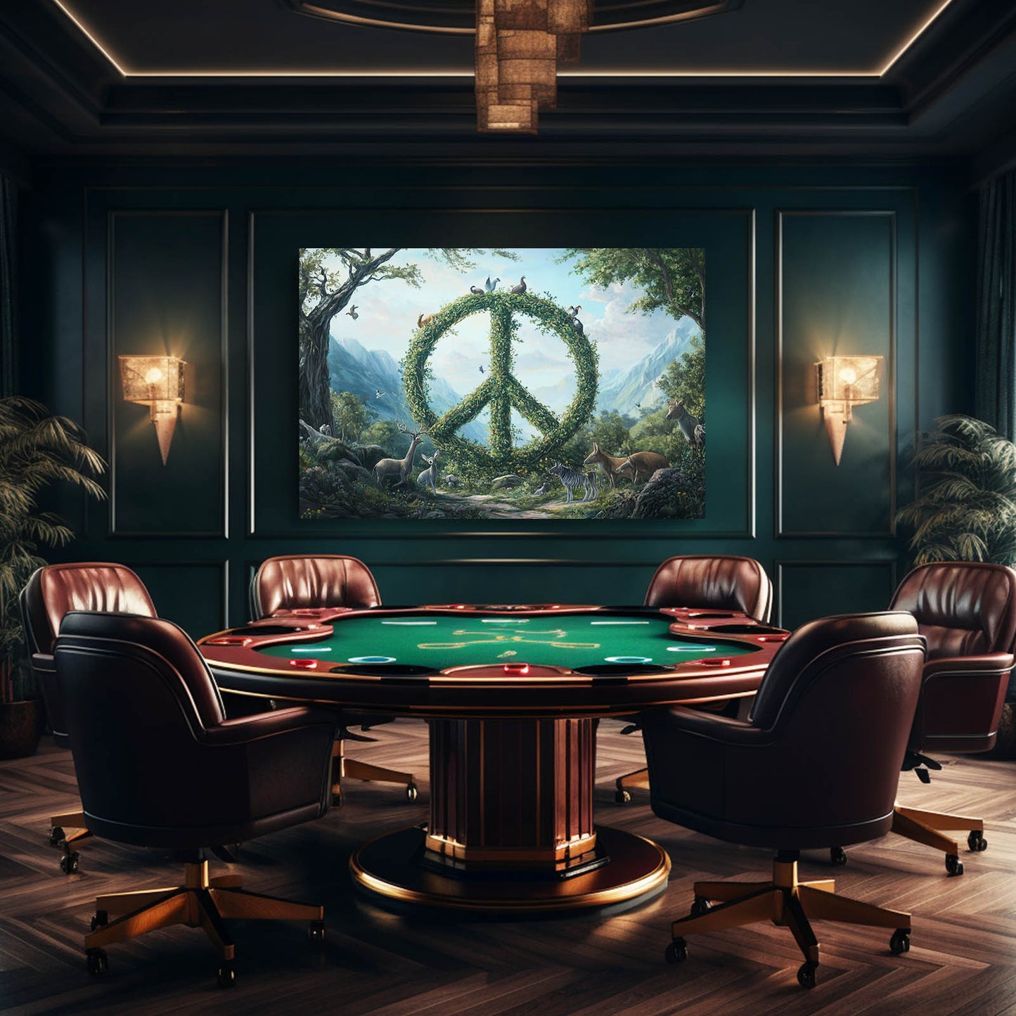 Living Vine Peace Canvas – styled in a furnished interior