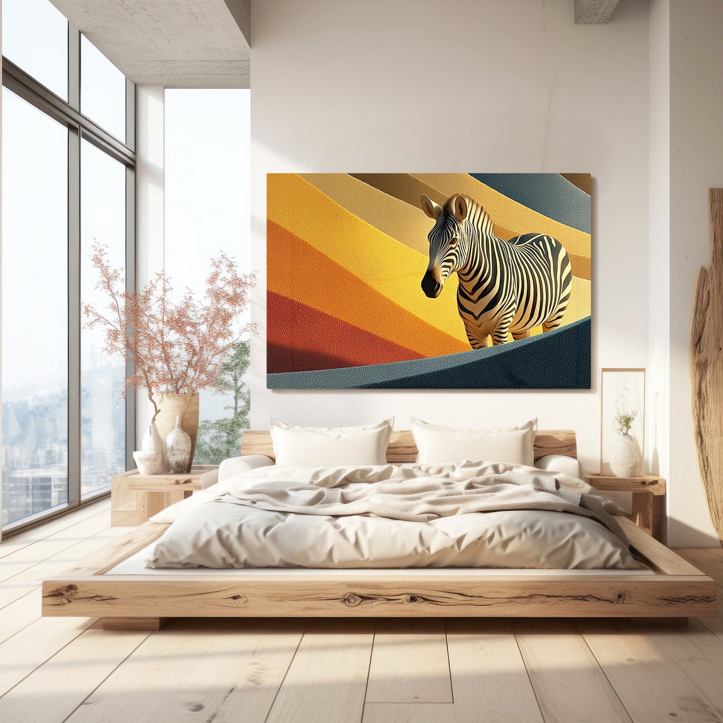 Living Zebra Art – styled in a furnished interior