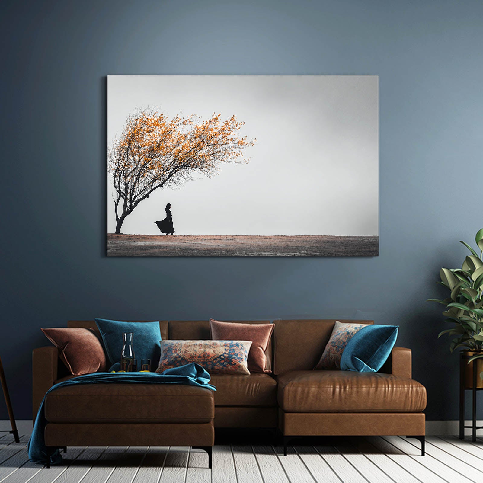 Lone Tree Bench Photography Prints – styled in a furnished interior