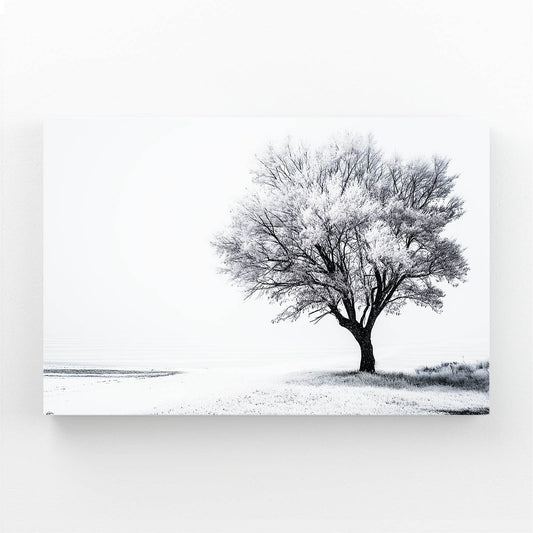 Lone Tree Snow Field Photography Art – lone tree snow field photography canvas print