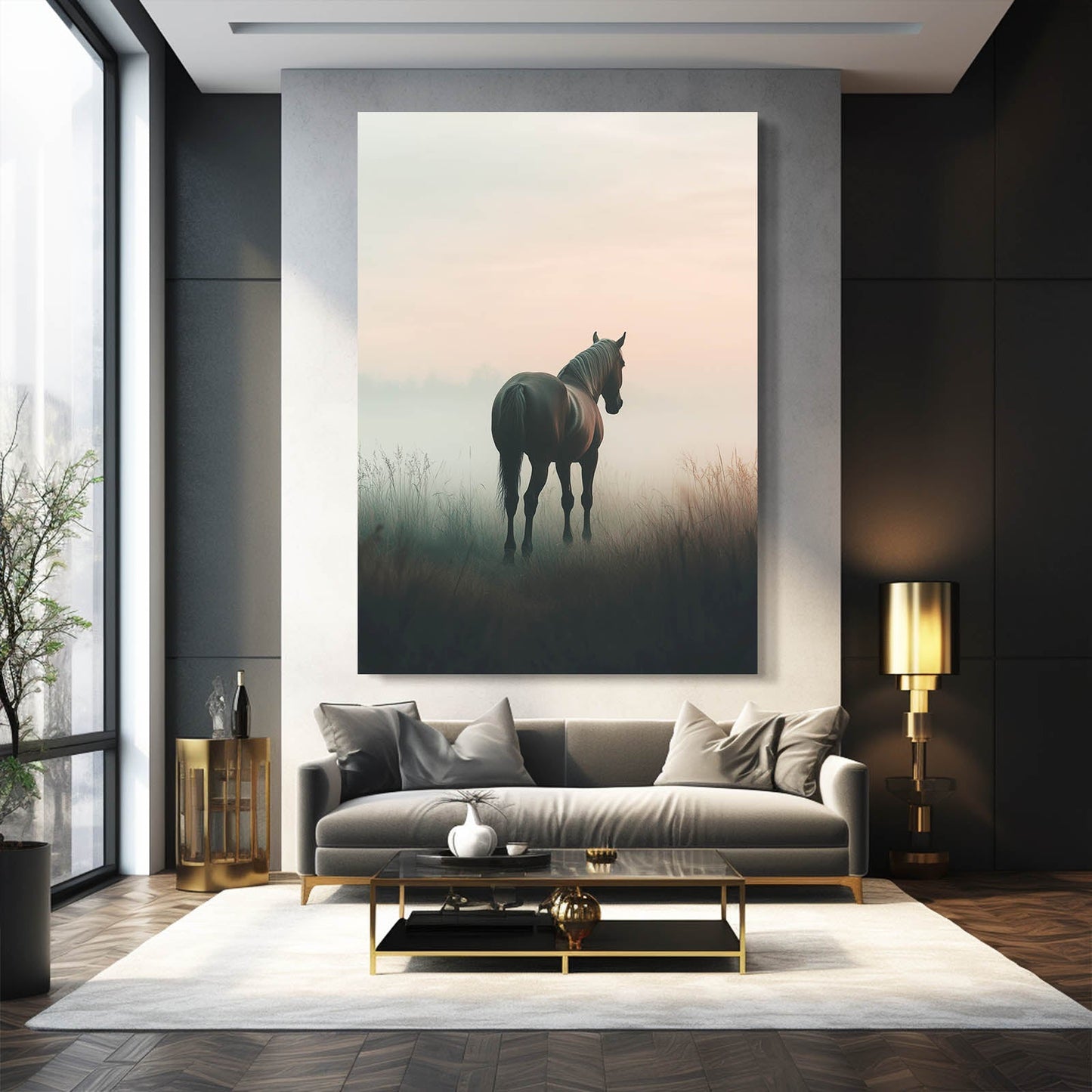 Lost Horse Artwork – angled canvas view on white background