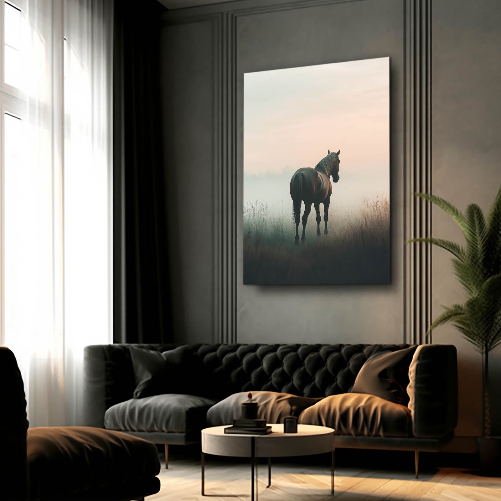 Lost Horse Canvas Art – angled canvas view on white background