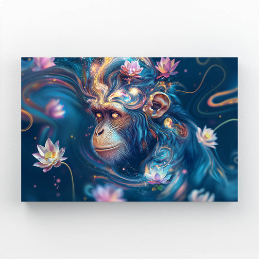 Lotus Dream Spirit Monkey Wall Art – lotus dream spirit monkey canvas print