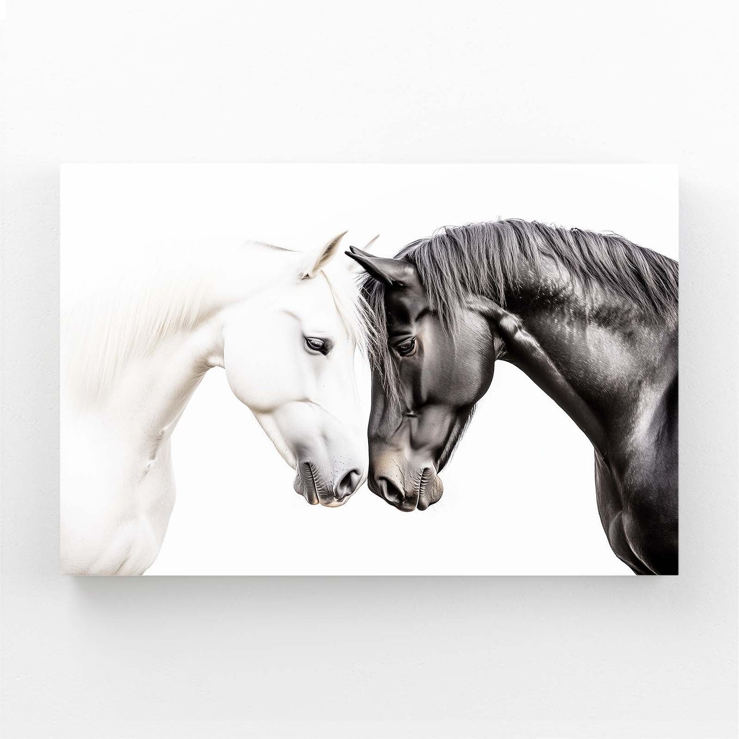 Love Horse Wall Art – angled canvas view on white background