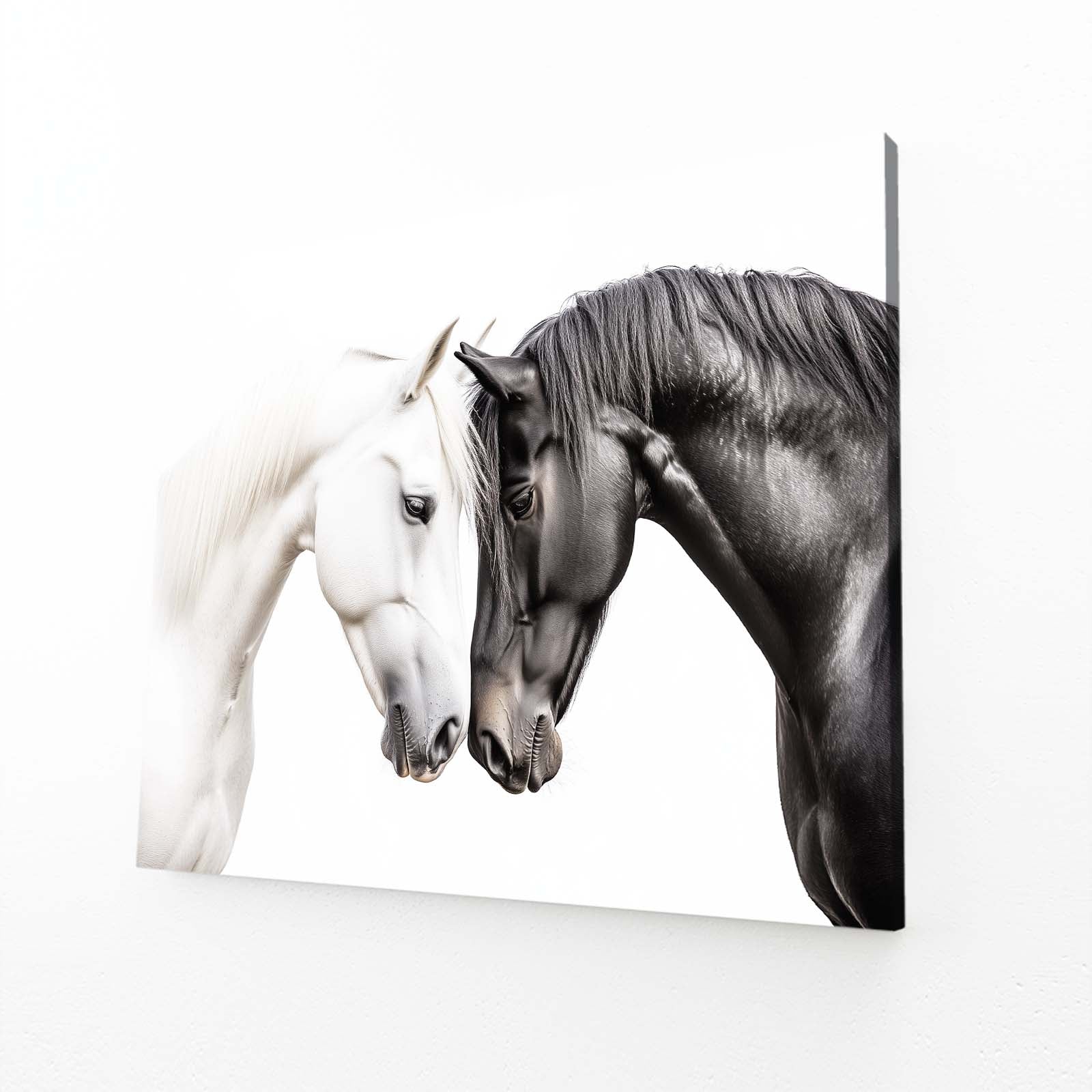 Love Horse Wall Art – angled canvas view on white background