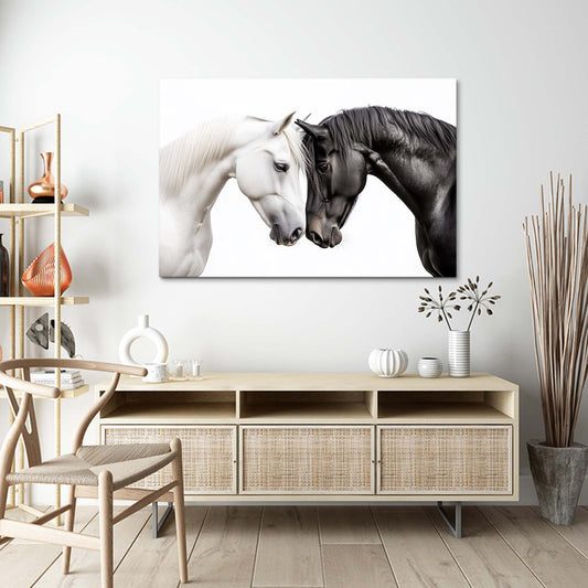 Love Horse Wall Art – angled canvas view on white background