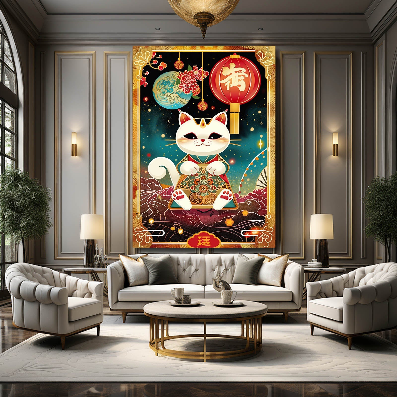 Lucky Charm Cat Wall Art