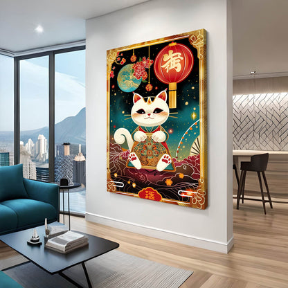 Lucky Charm Cat Wall Art