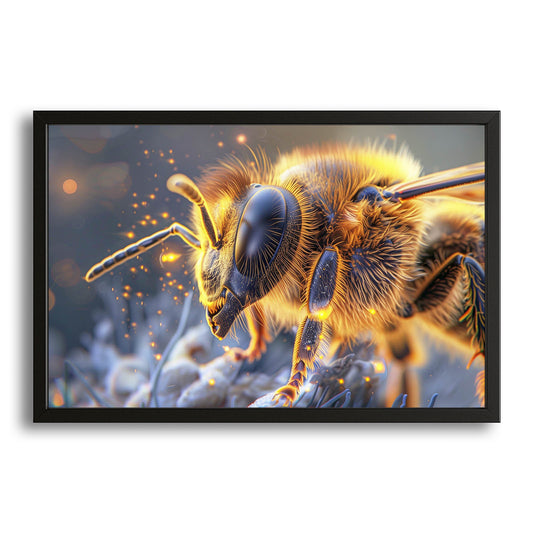 Luminous Bee Art – canvas print on white background