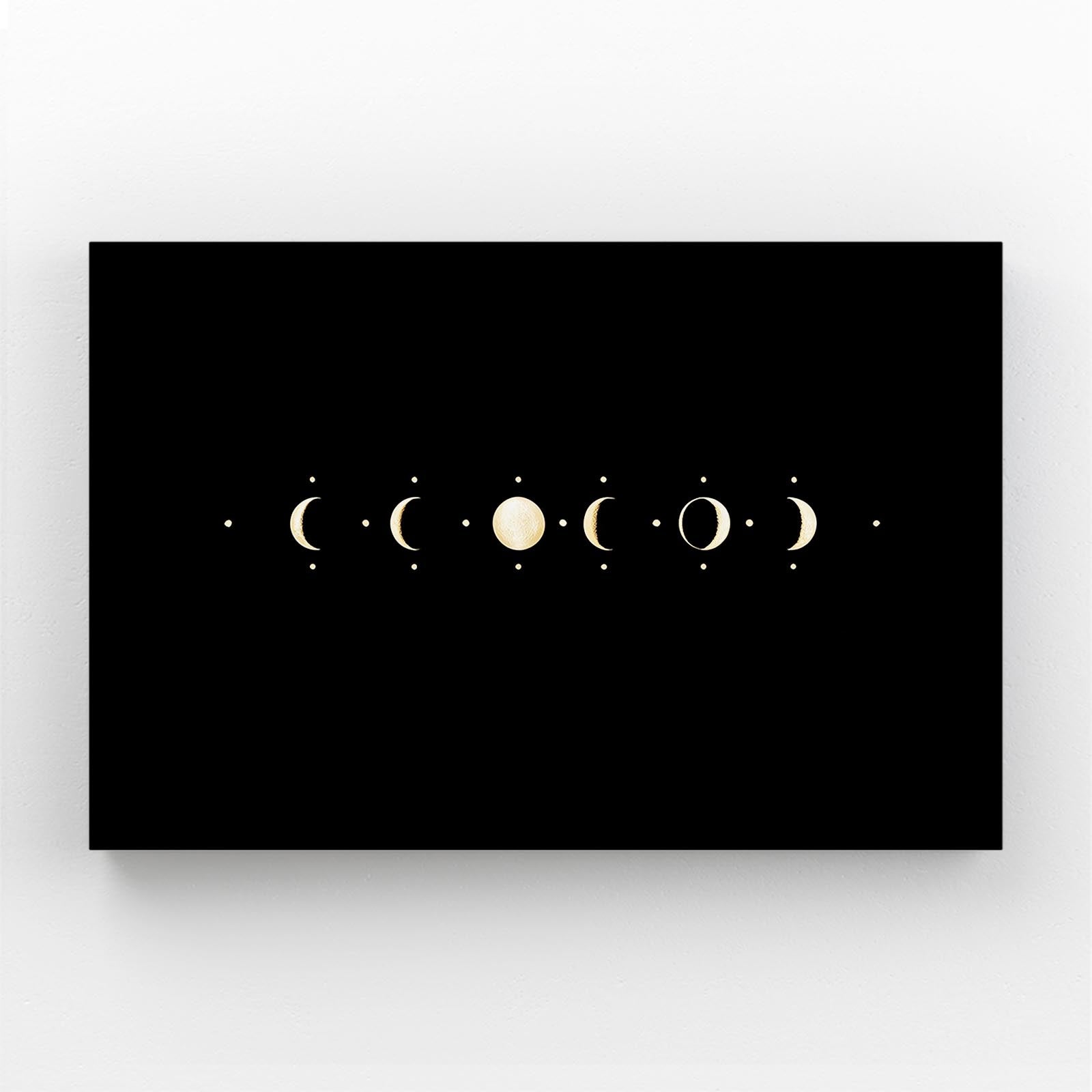 Lunar Phase Row Gold Canvas – lunar phase row gold canvas print