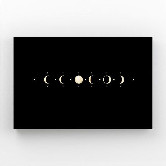 Lunar Phase Row Gold Canvas – lunar phase row gold canvas print