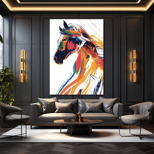 Luxury Horse Art – angled canvas view on white background