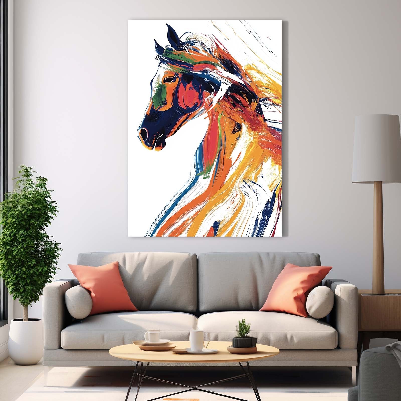 Luxury Horse Art – angled canvas view on white background