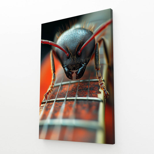 Macro Ant Strings Cool Canvas — photography canvas print, angled canvas view on white background