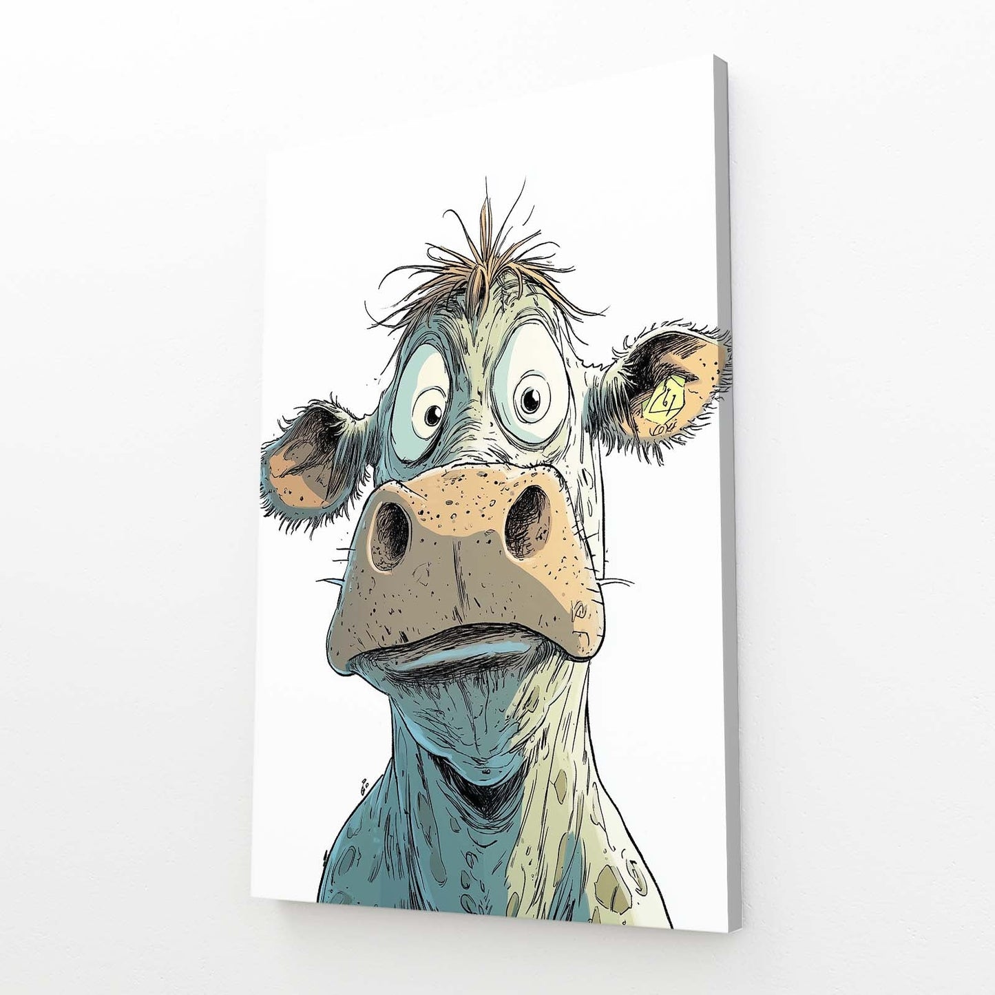 Mad Cow Art – angled canvas view on white background