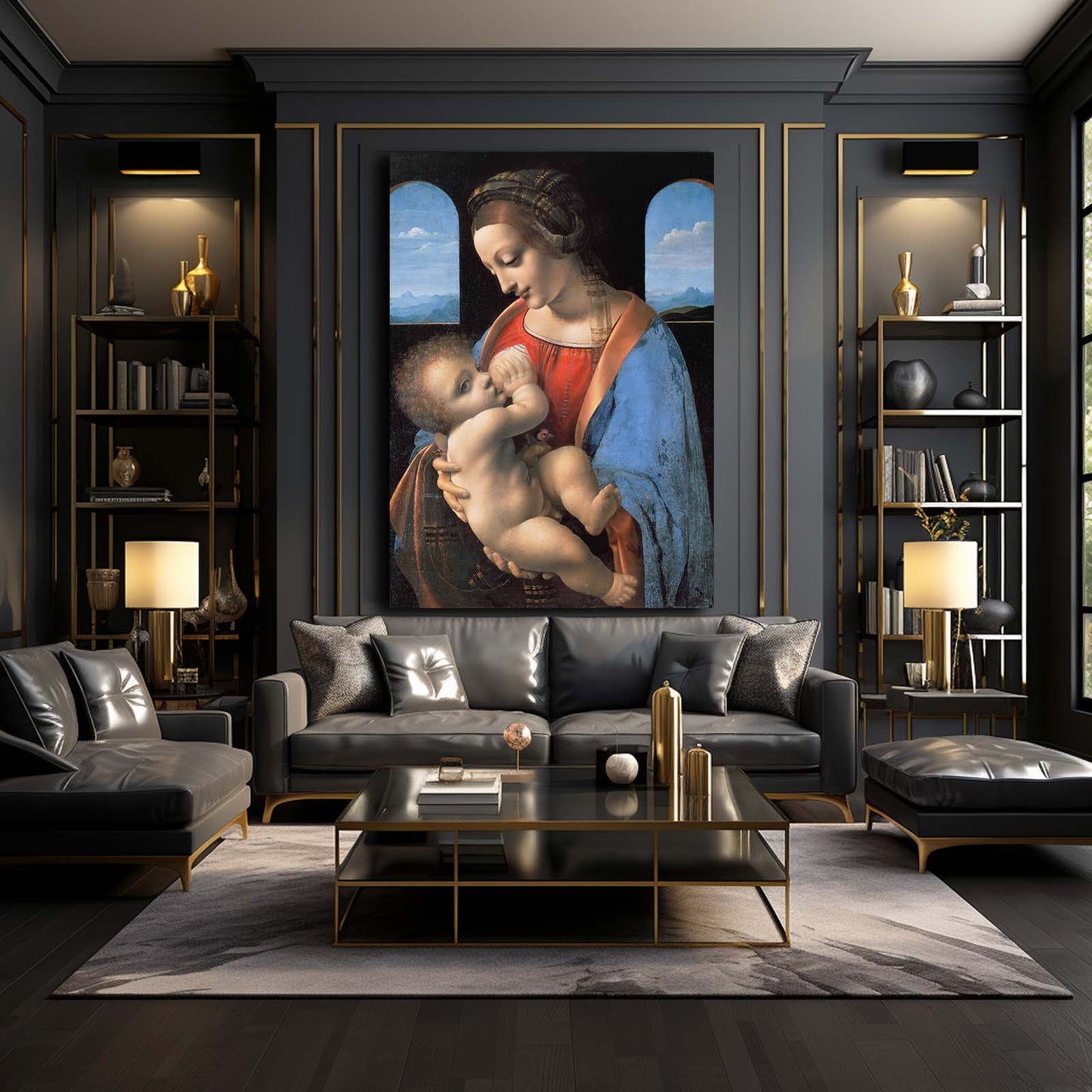 Madonna Litta Da Vinci Canvas – styled in a furnished interior