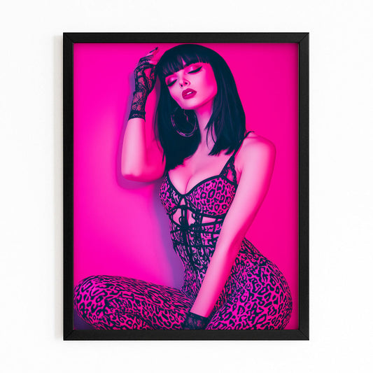 Magenta Leopard Pink Photography Art Prints – canvas print on white background