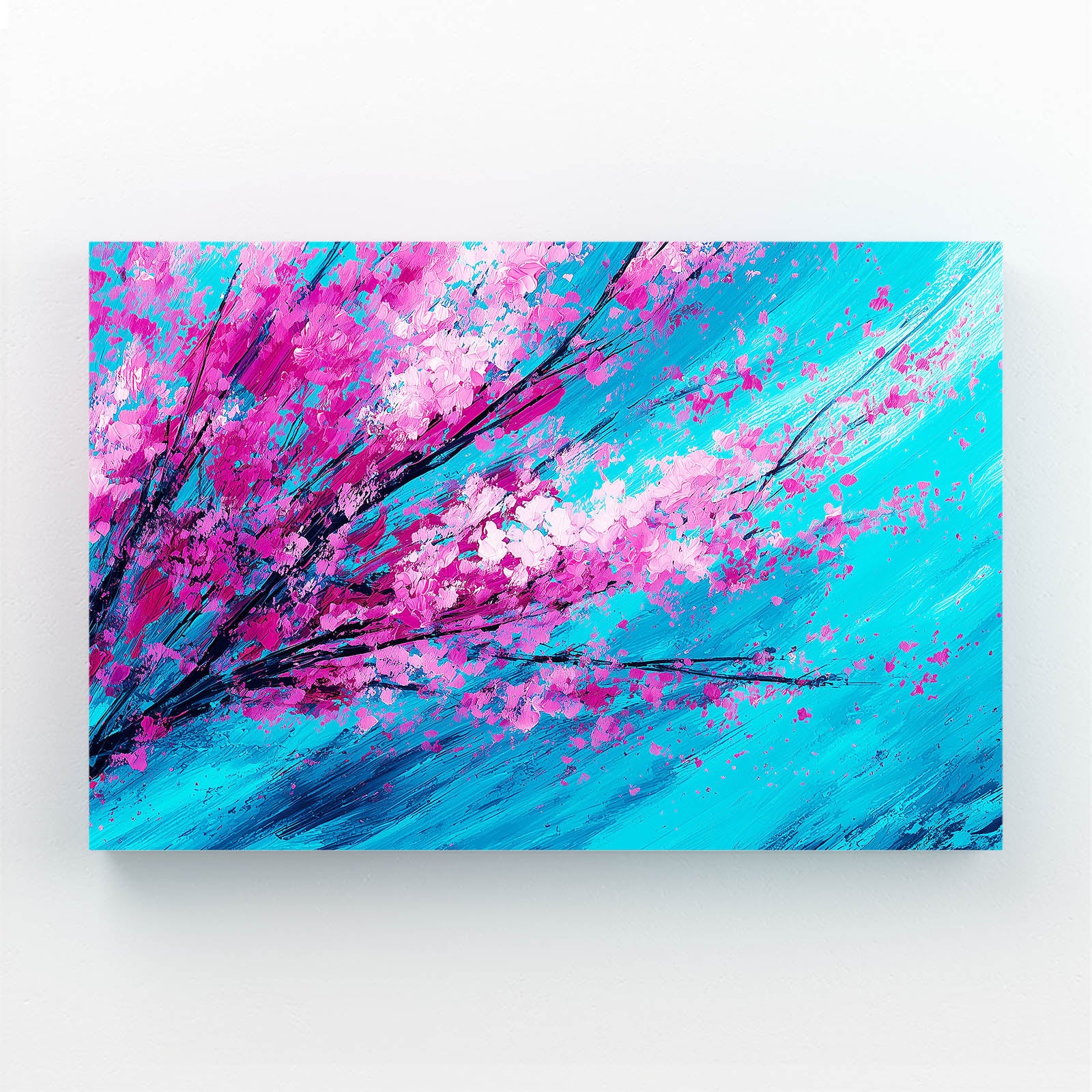 Magenta Turquoise Branch Cherry Blossom Prints – magenta turquoise branch cherry blossom canvas print