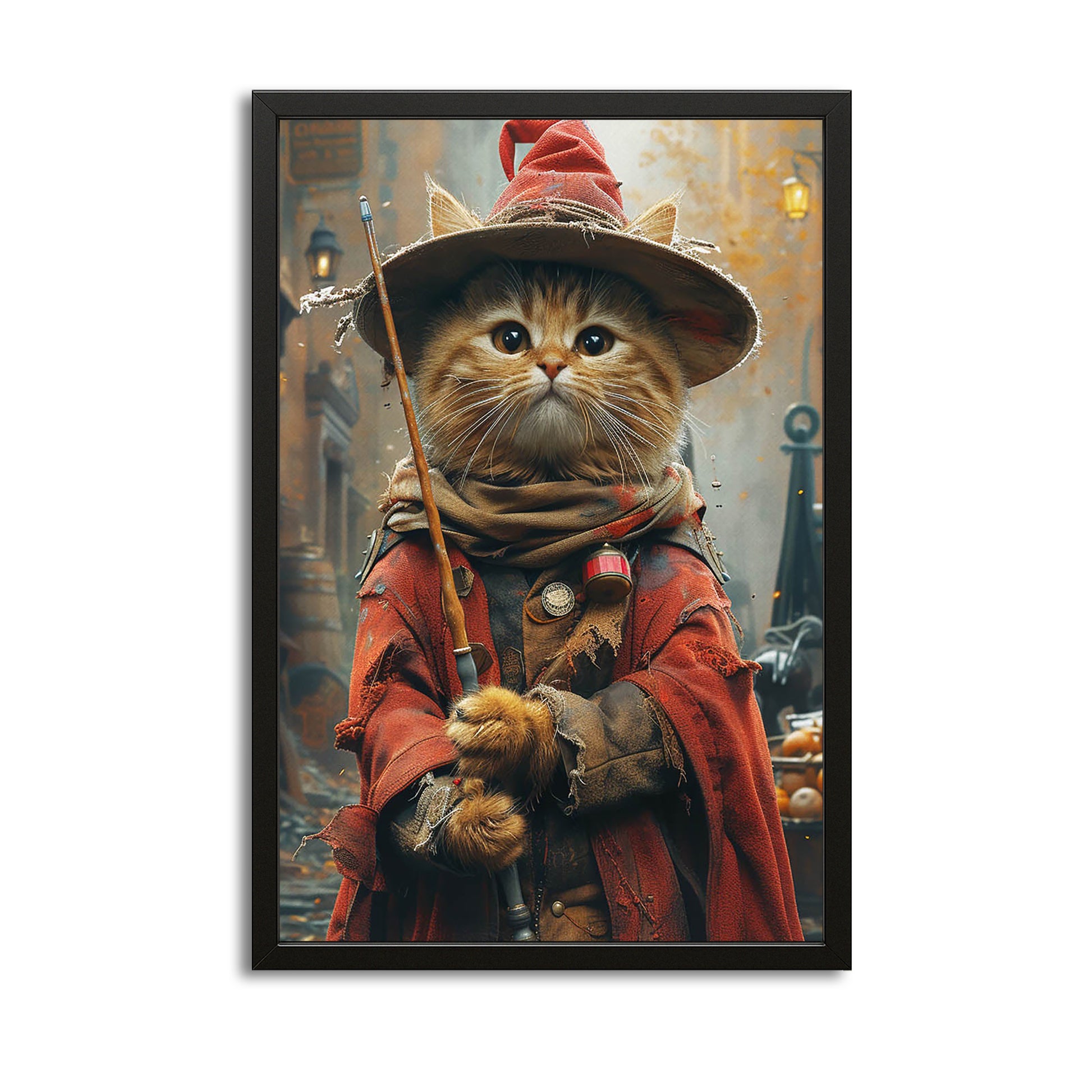 Magic Wizard Cat Wall Art – canvas print on white background
