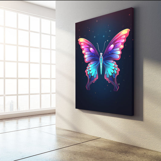 Magical Butterfly Wall Art — digital canvas print in blue tones, view 4