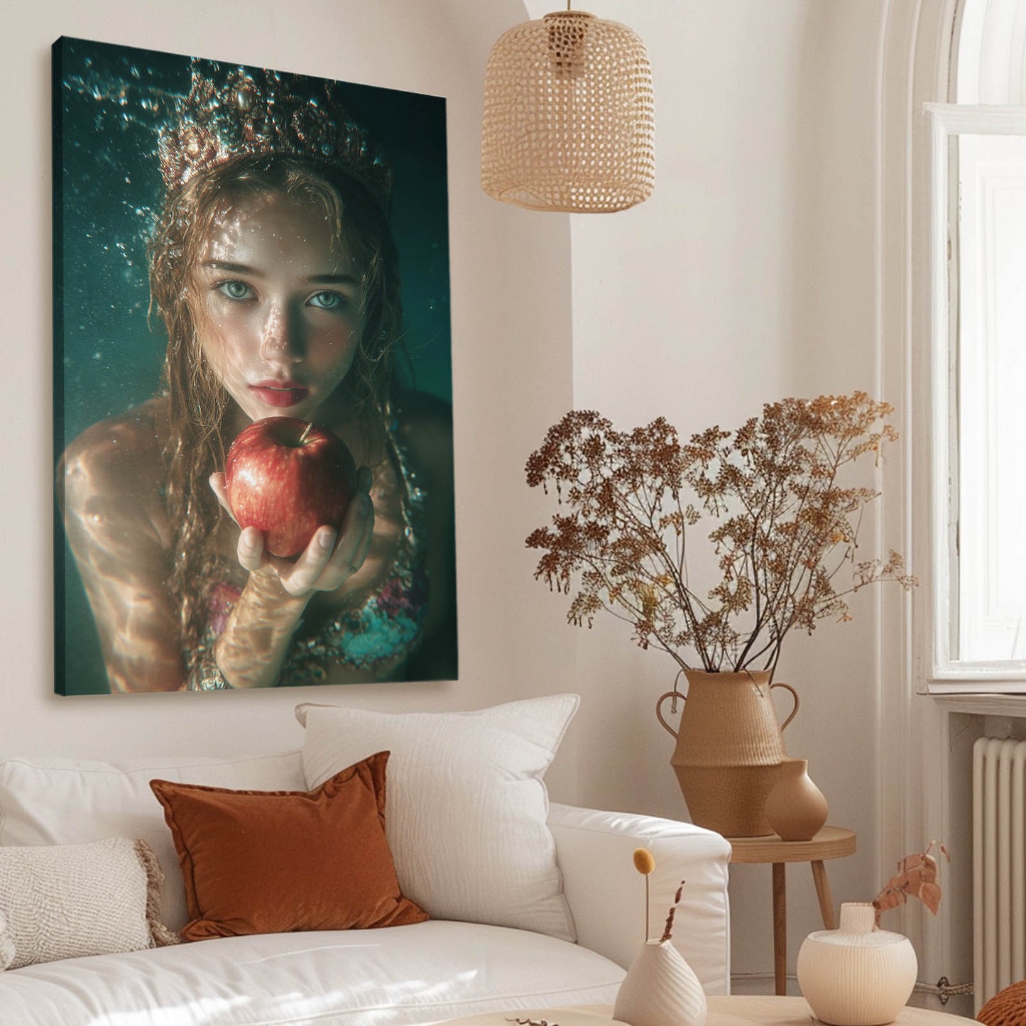 Maiden's Temptation Apple Wall Decor – styled in a furnished interior