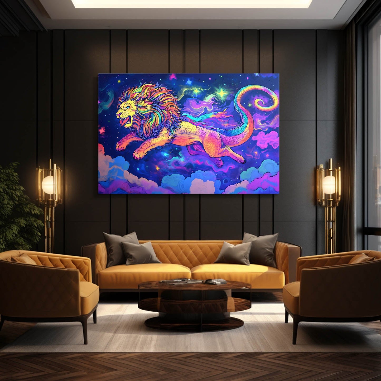 Majestic Galaxy Lion Art