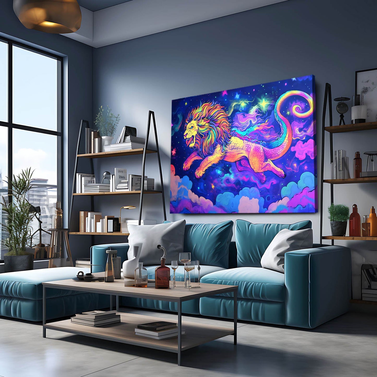 Majestic Galaxy Lion Art