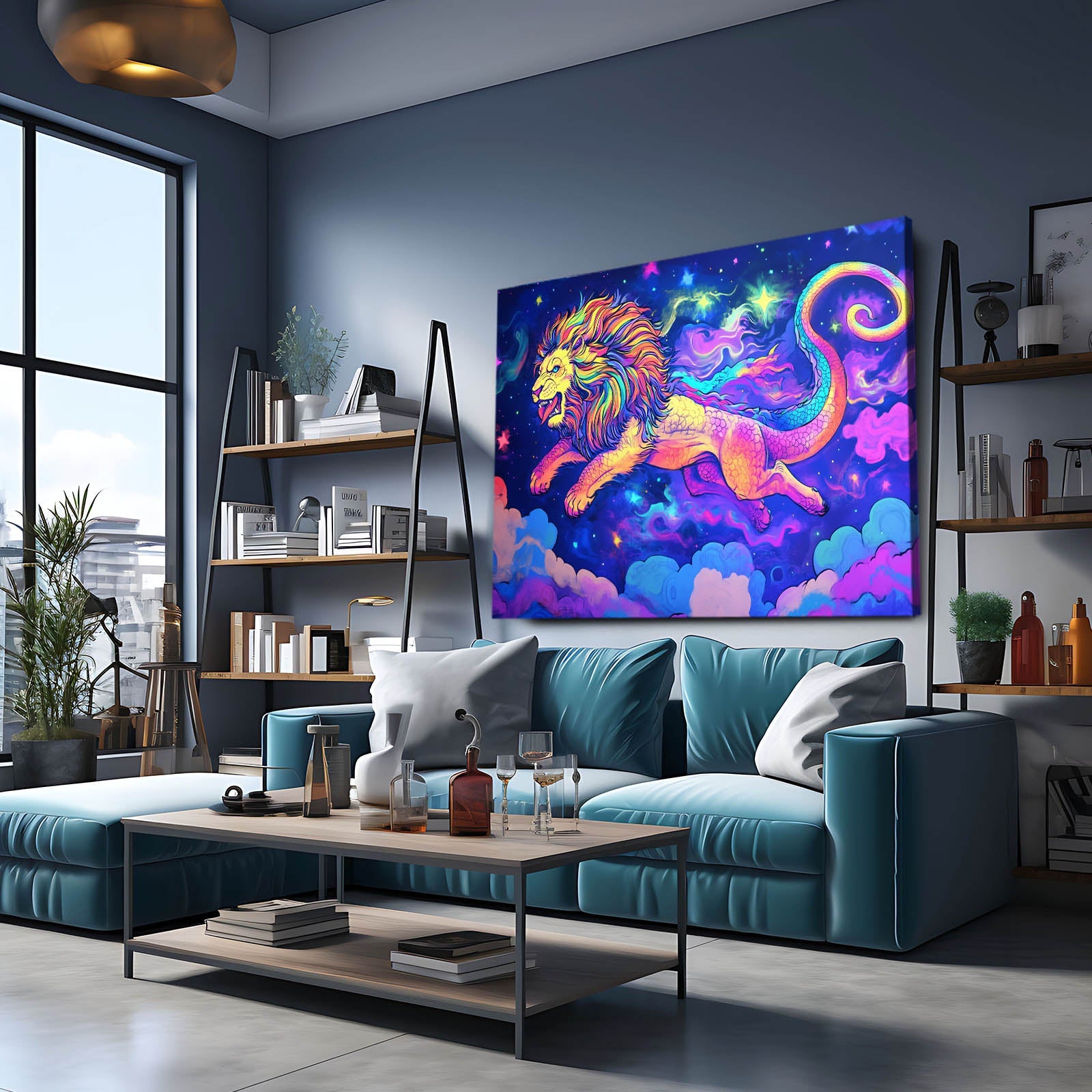 Majestic Galaxy Lion Art