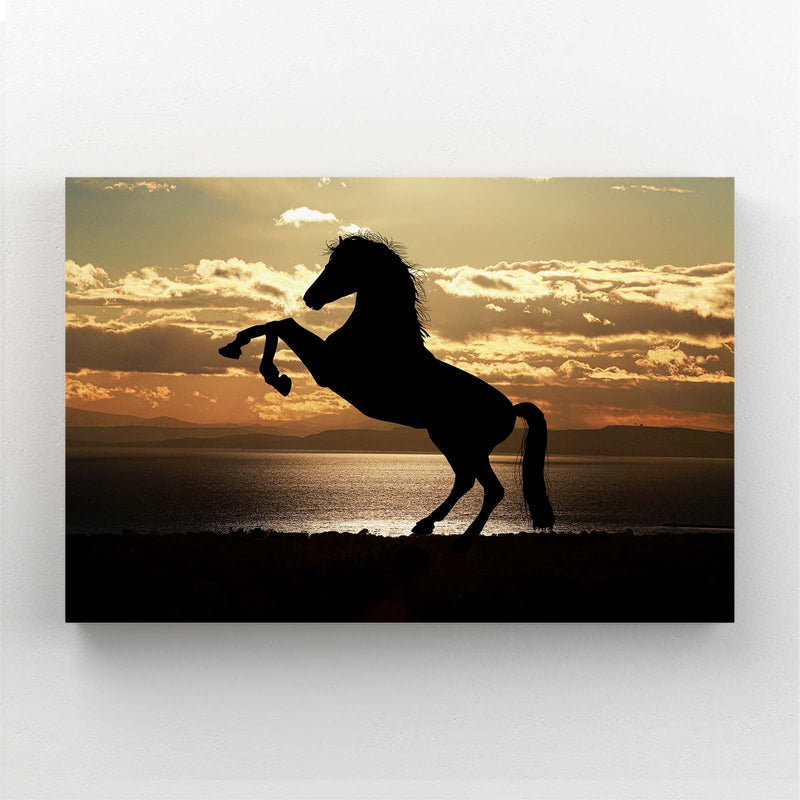 Majestic Horse Wall Art – angled canvas view on white background