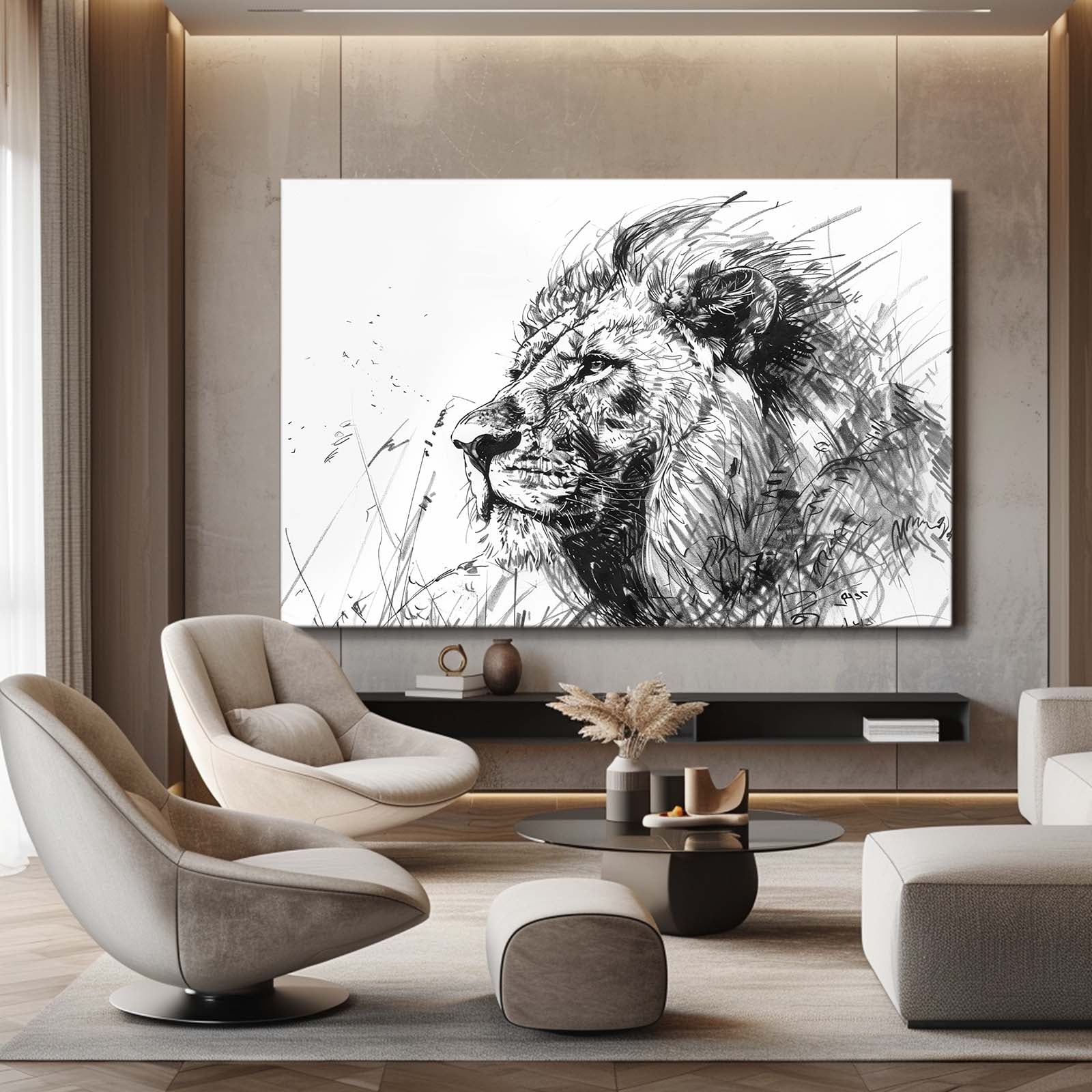 Lion Sketch Art