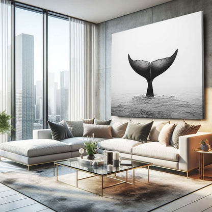 Majestic Tail Whale Art