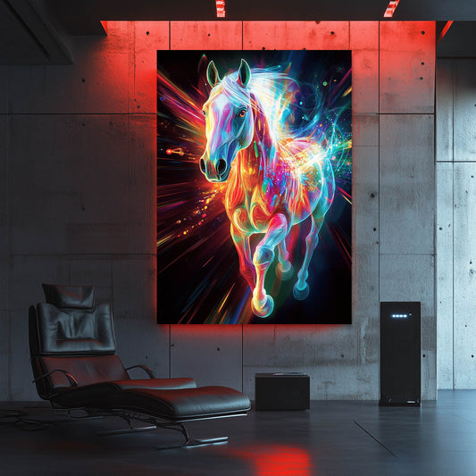 Man Cave Horse Prints – angled canvas view on white background