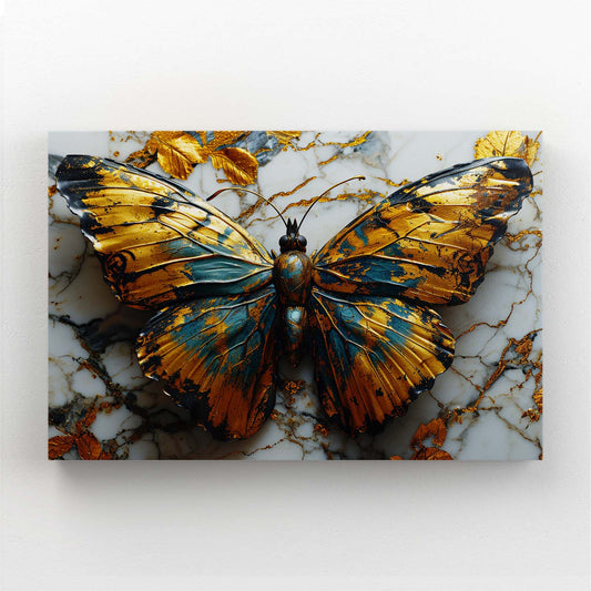 Marble Elegance Butterfly Wall Art