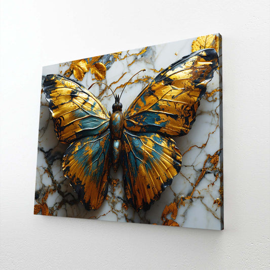 Marble Elegance Butterfly Wall Art
