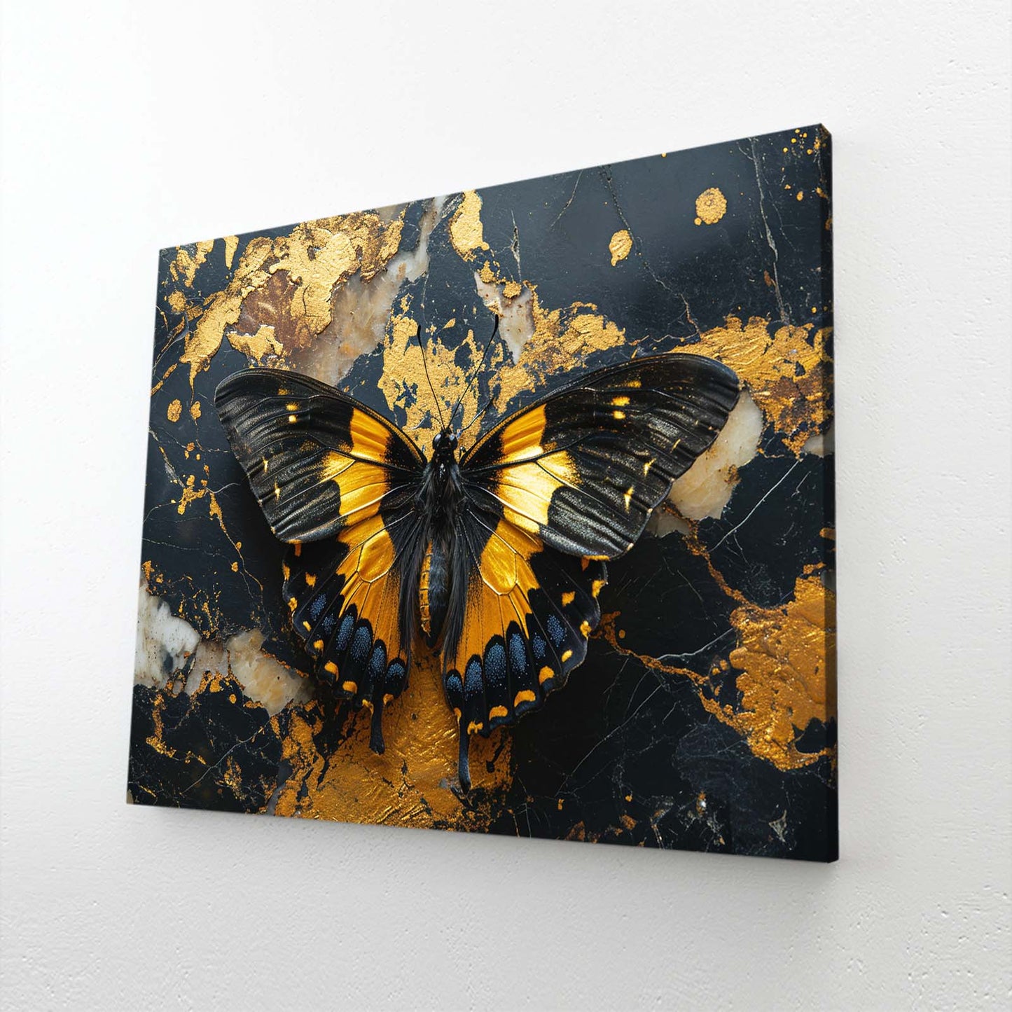Marbled Gold Butterfly Wall Art