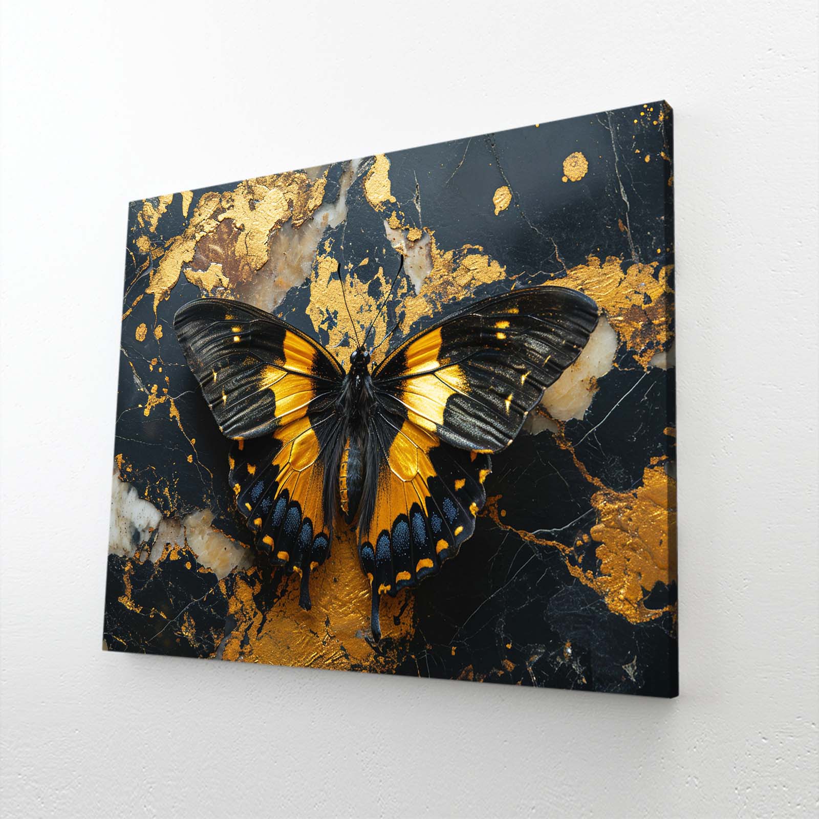 Marbled Gold Butterfly Wall Art