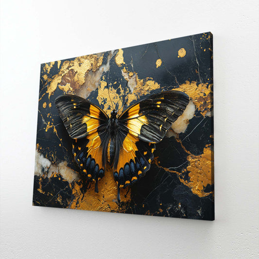 Marbled Gold Butterfly Wall Art