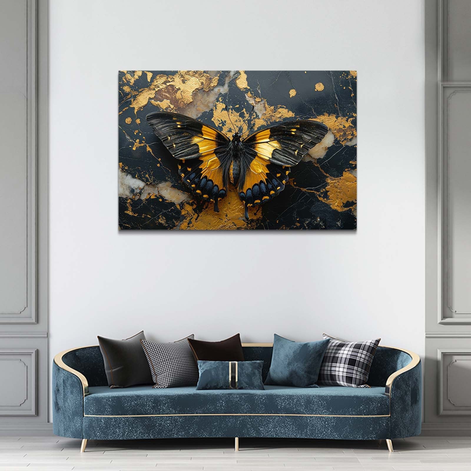 Marbled Gold Butterfly Wall Art