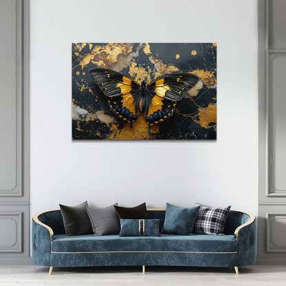 Marbled Gold Butterfly Wall Art