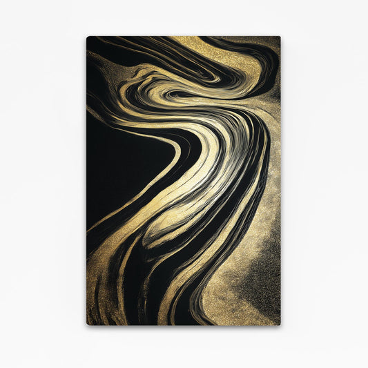 Marbled Gold Current Canvas Art – marbled gold current gold canvas print