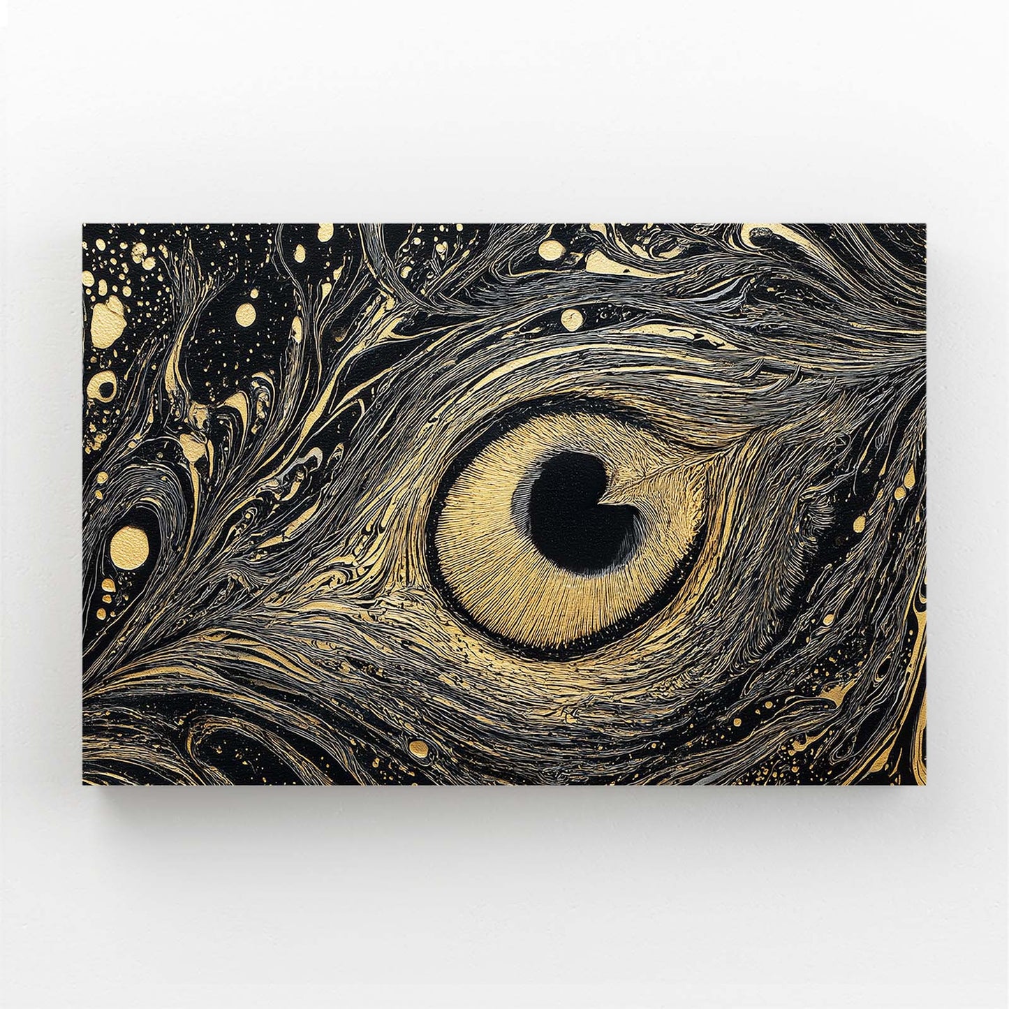 Marbled Peacock Eye Gold Wall Art – marbled peacock eye gold canvas print