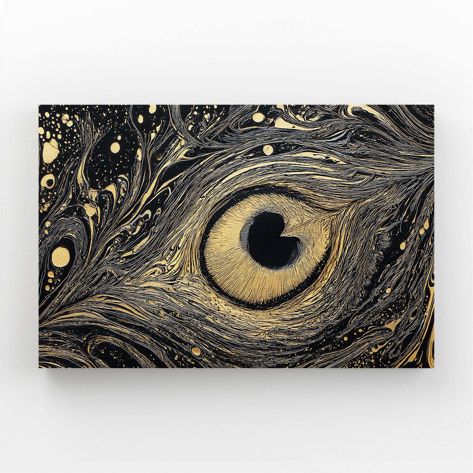 Marbled Peacock Eye Gold Wall Art – marbled peacock eye gold canvas print