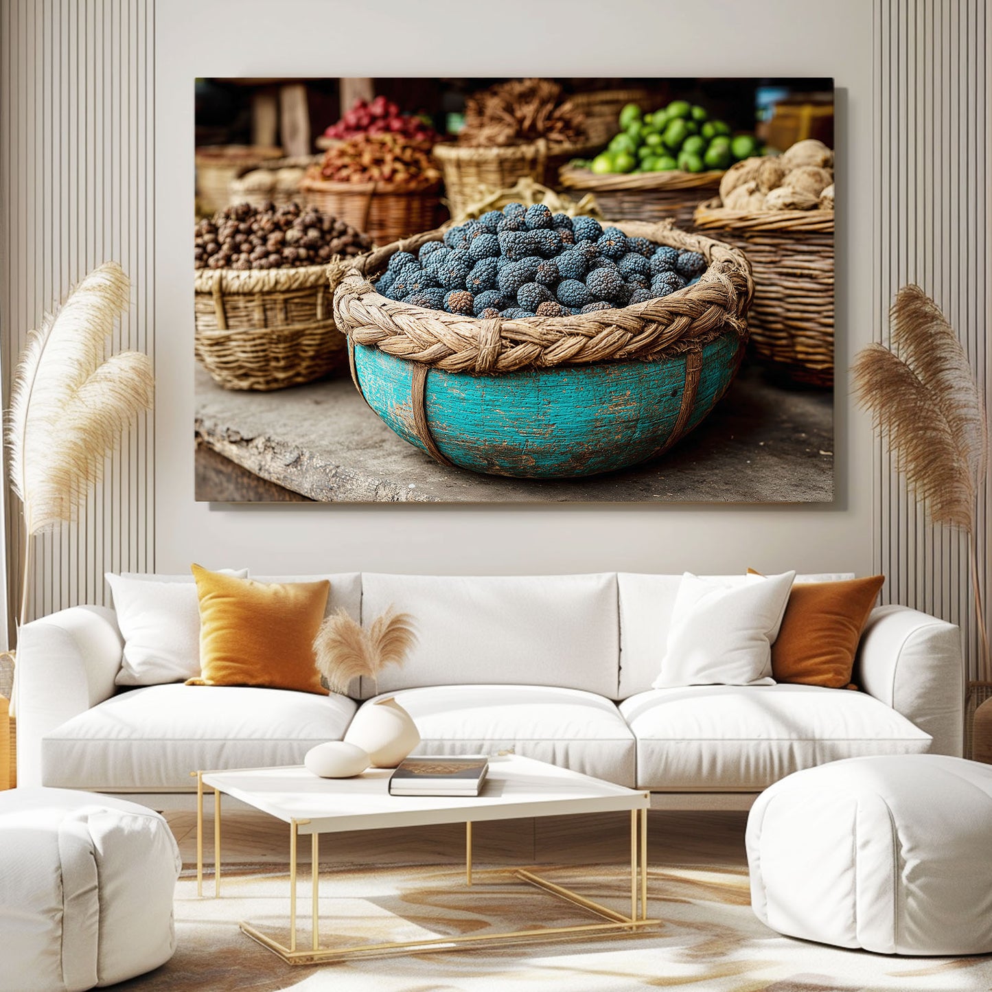 Market Berry Baskets Fruit Prints – styled in a furnished interior