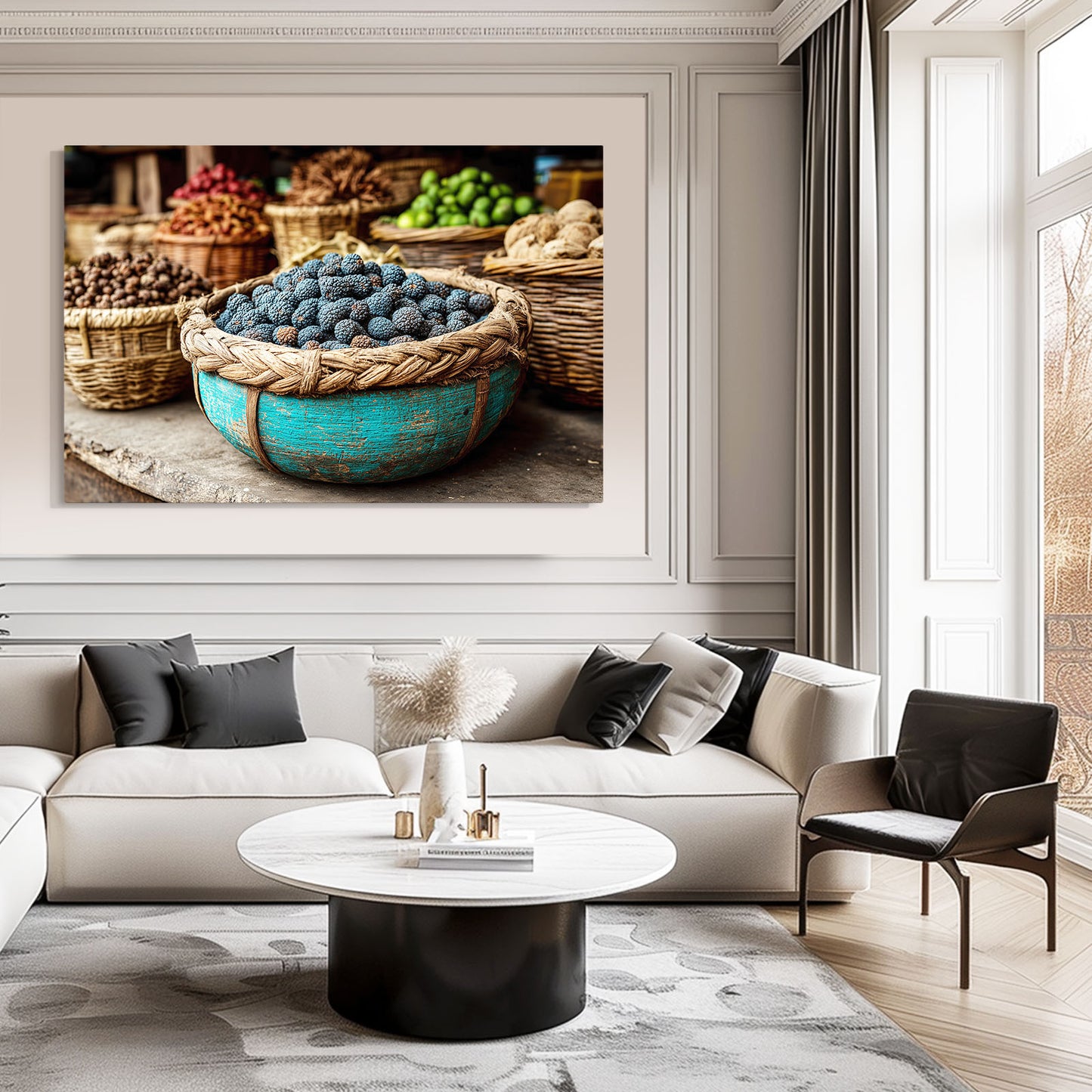 Market Berry Baskets Fruit Prints – styled in a furnished interior