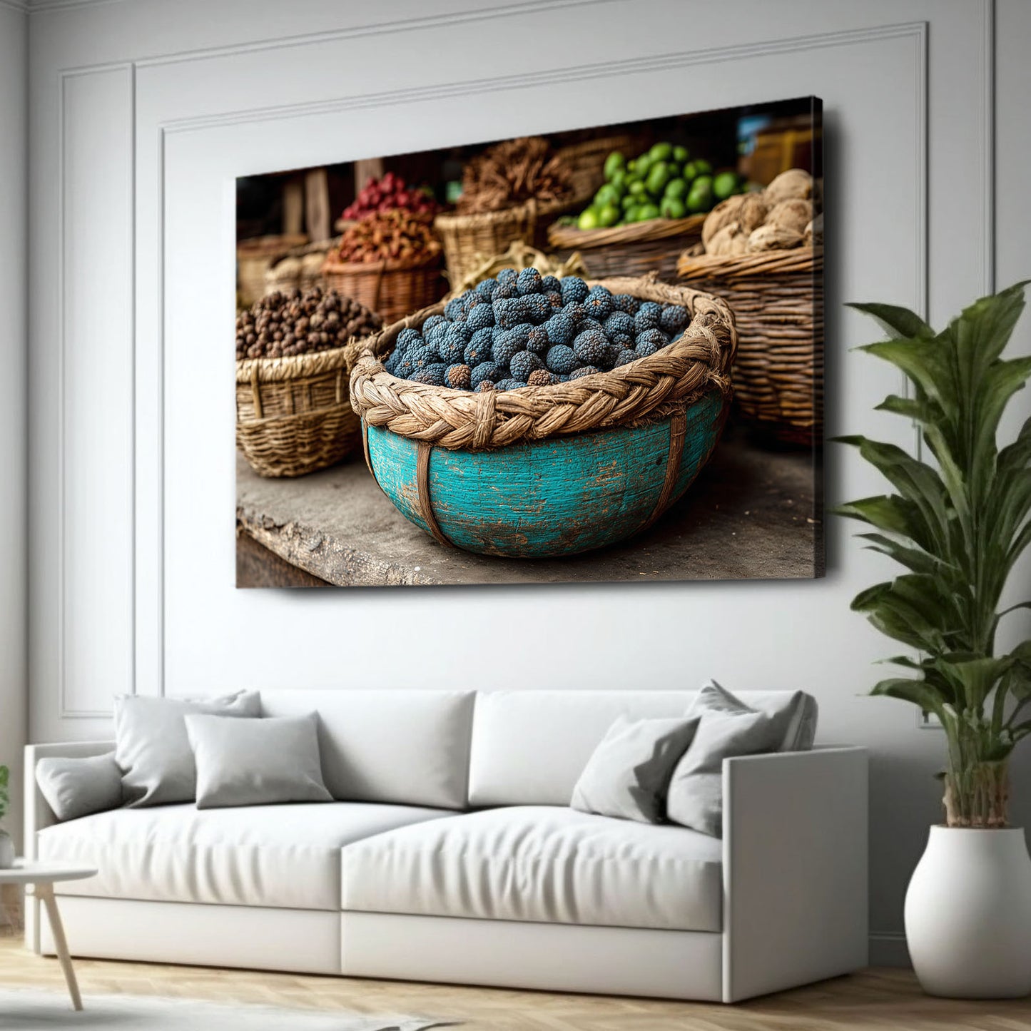 Market Berry Baskets Fruit Prints – styled in a furnished interior