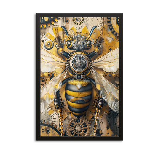 Mechanical Bee Art – canvas print on white background
