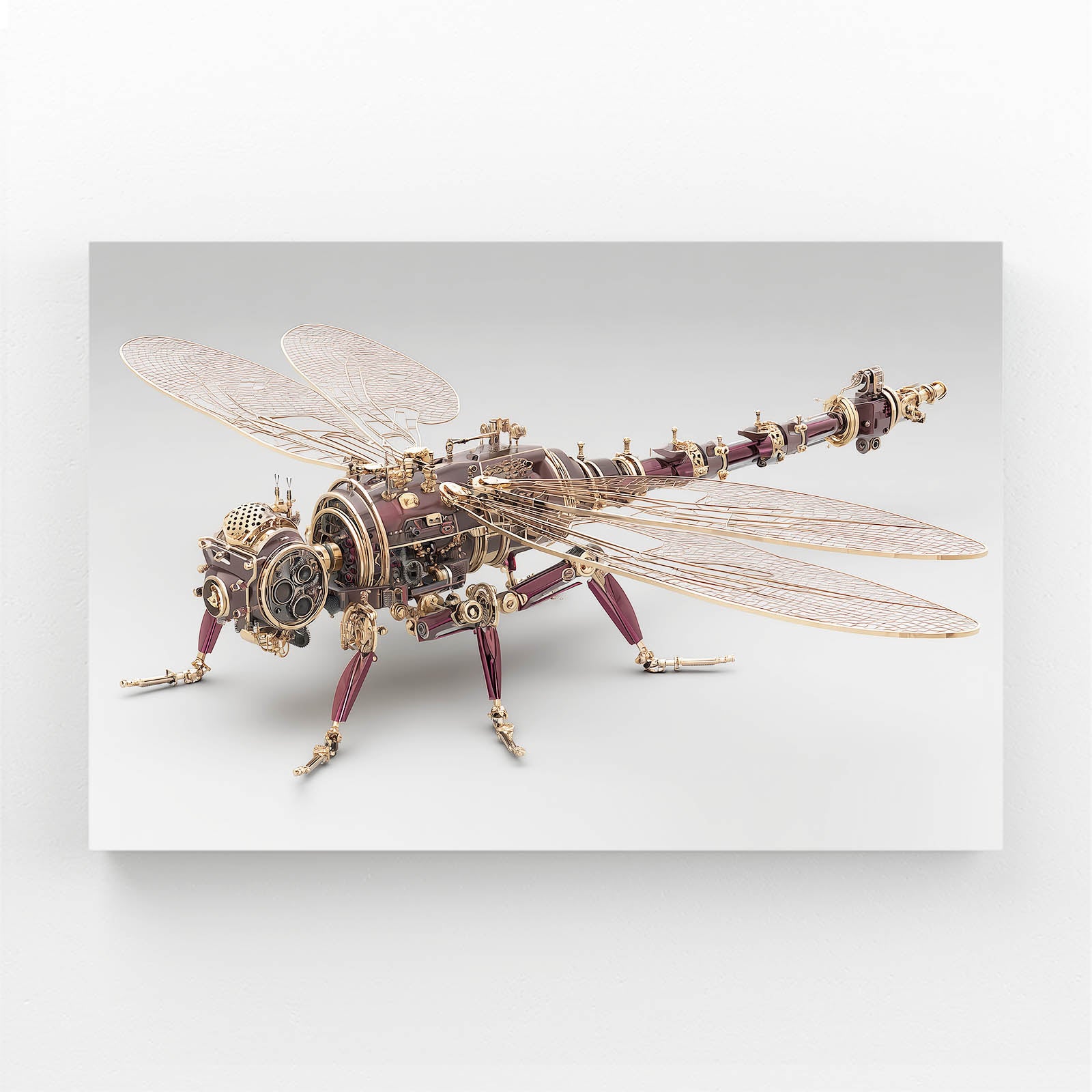 Mechanical Brass Dragonfly Steampunk Wall Art – mechanical brass dragonfly steampunk canvas print