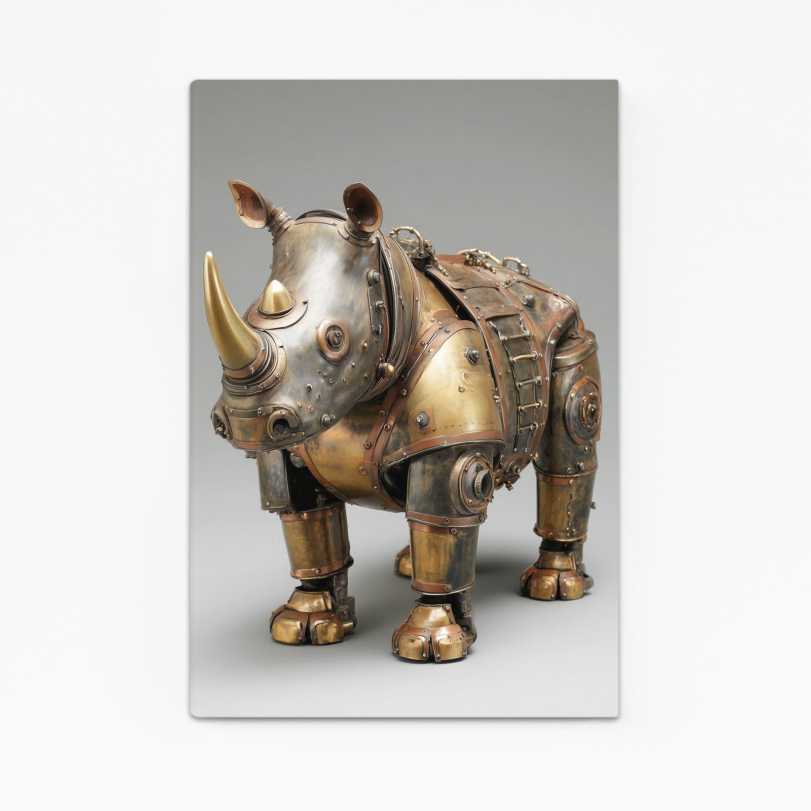 Mechanical Brass Rhino Steampunk Prints – mechanical brass rhino steampunk canvas print