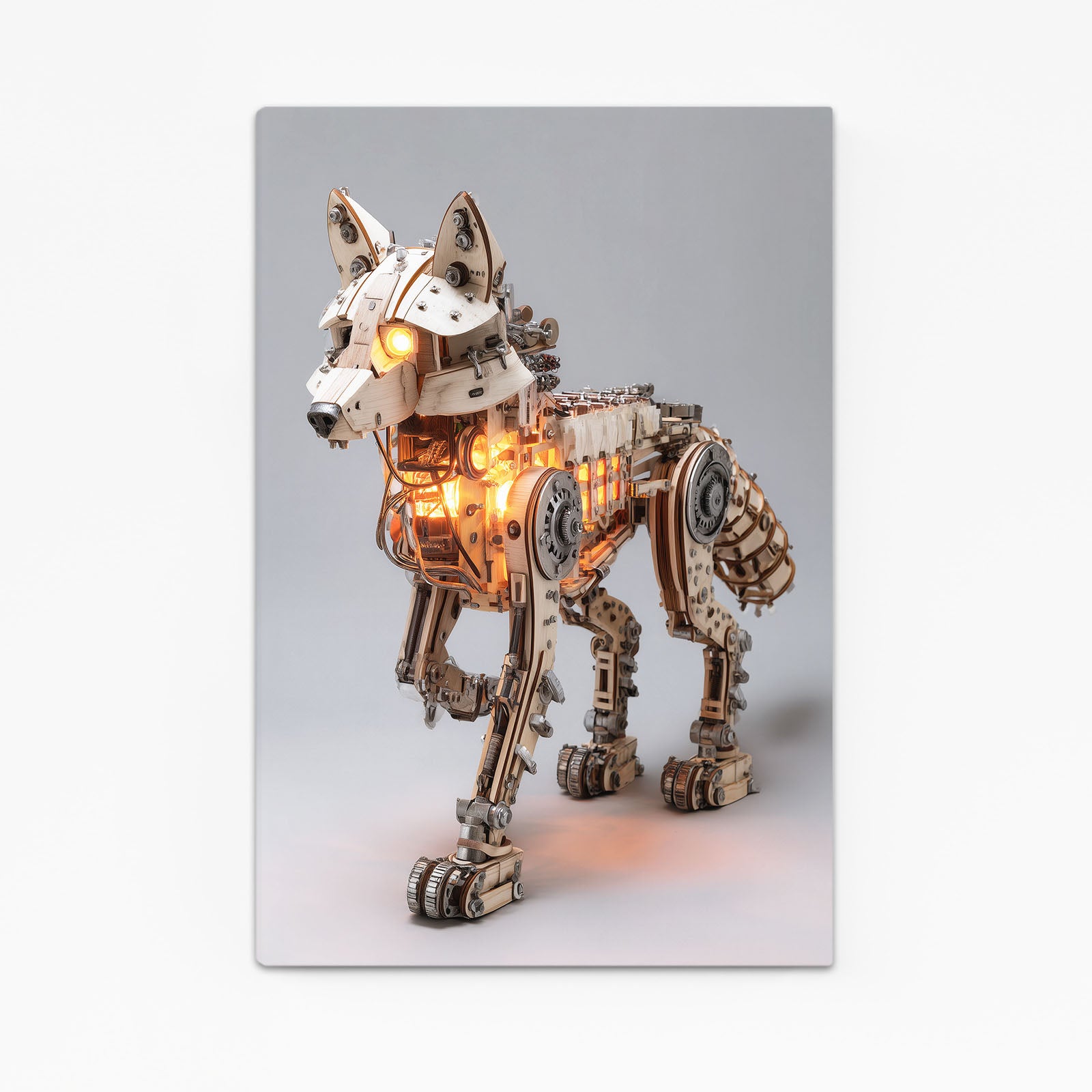 Mechanical Brass Wolf Steampunk Wall Art – mechanical brass wolf steampunk canvas print