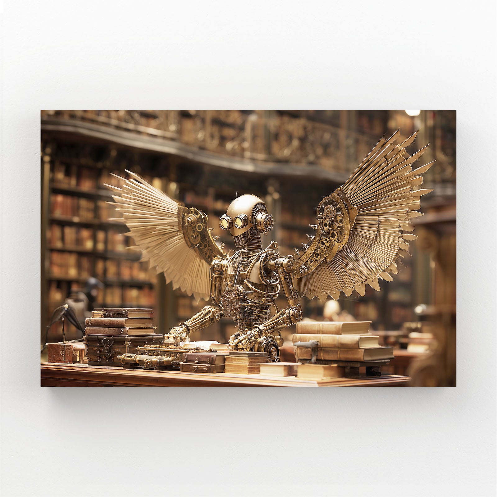 Mechanical Library Owl Steampunk Wall Decor – mechanical library owl steampunk canvas print
